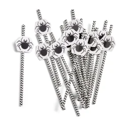 Lot de 16 pailles Halloween en papier - 4 modèles-Gifi Clearance