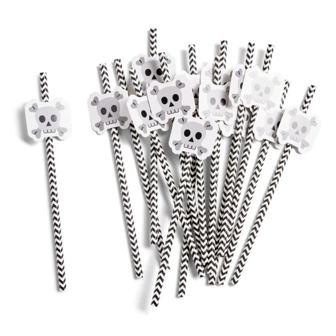 Lot de 16 pailles Halloween en papier - 4 modèles-Gifi Clearance