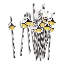 Lot de 16 pailles Halloween en papier - 4 modèles-Gifi Clearance