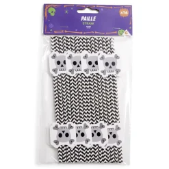 Lot de 16 pailles Halloween en papier - 4 modèles-Gifi Clearance