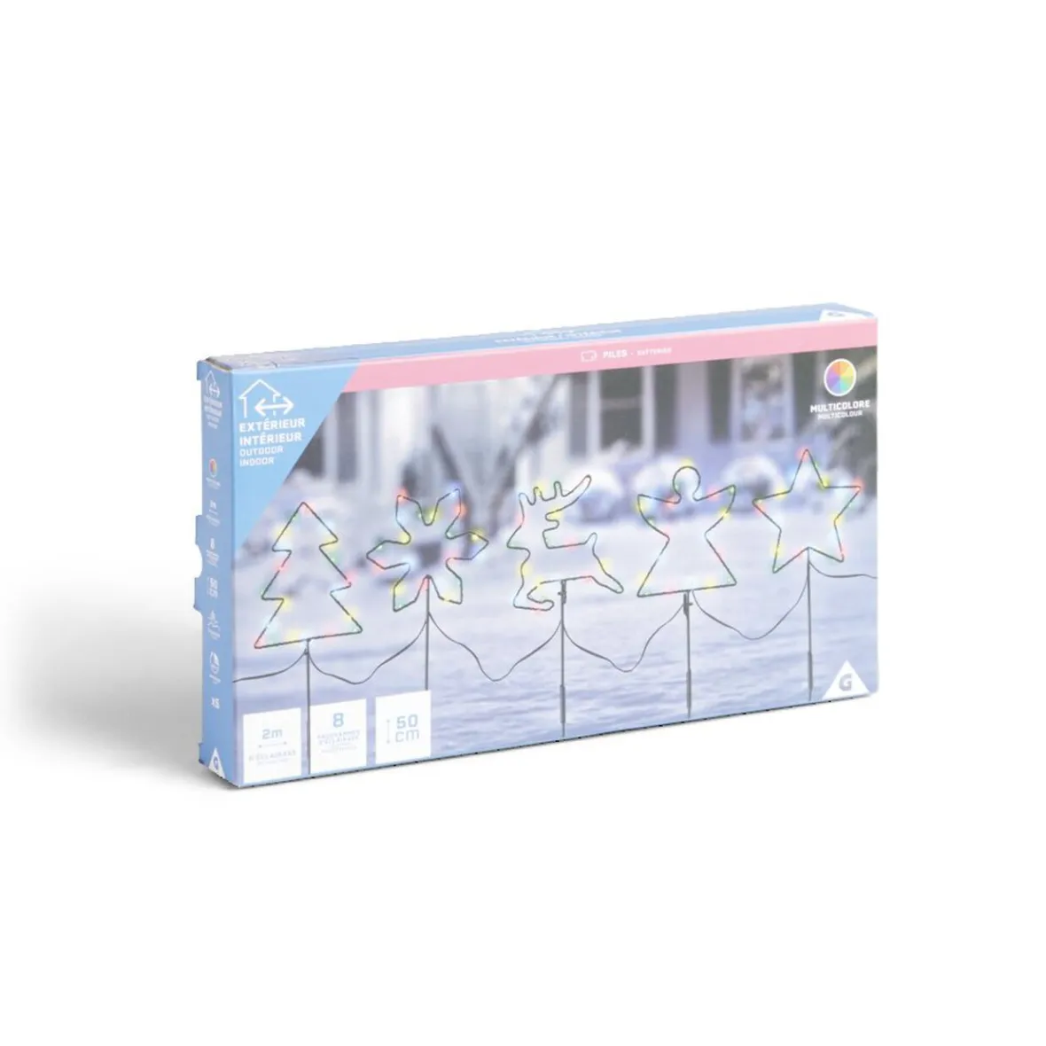 Lot de 5 pics lumineux à planter H50cm multicolore-Gifi Sale