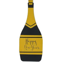 Lot de 4 pochettes à couverts Nouvel an forme bouteille noir et doré-Gifi Sale