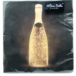 Lot de 20 serviettes en papier motif bouteille dorée 33x33cm-Gifi Clearance