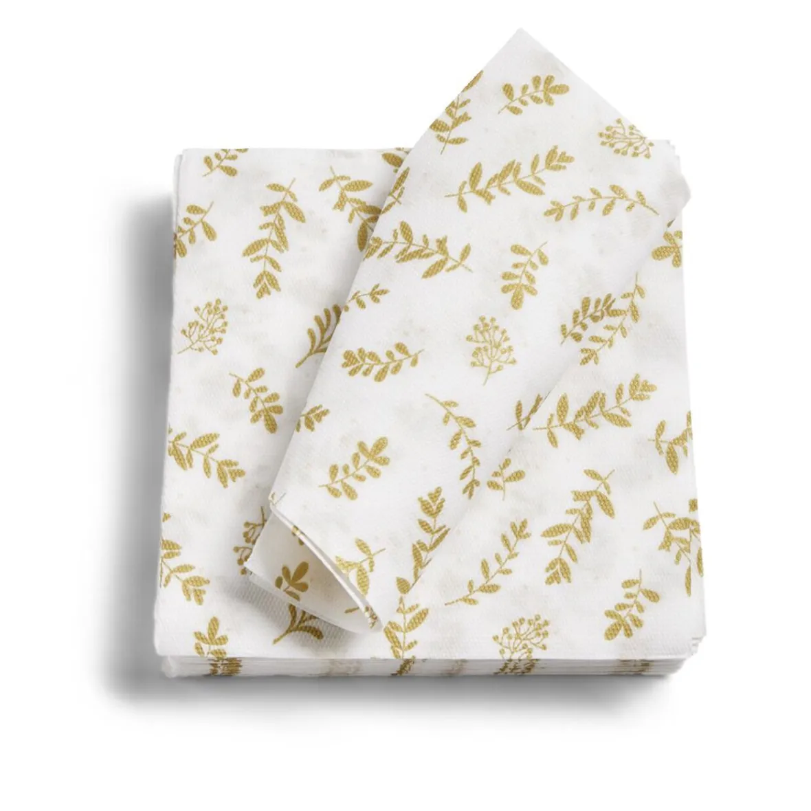 Lot de 20 serviettes en papier blanc motif confetti doré 40x40cm-Gifi Outlet