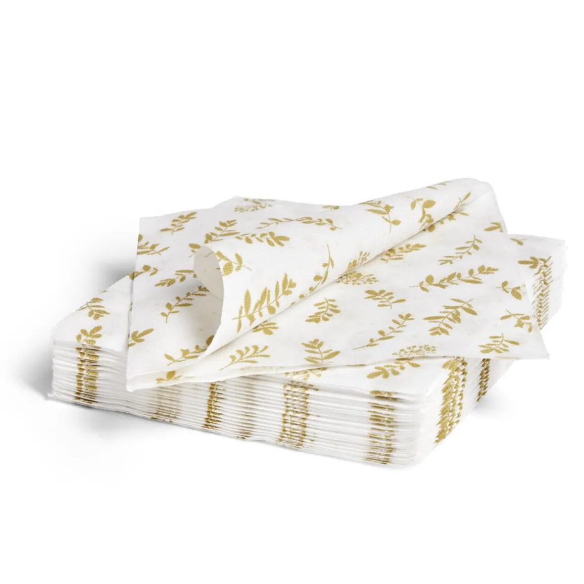 Lot de 20 serviettes en papier blanc motif confetti doré 40x40cm-Gifi Outlet