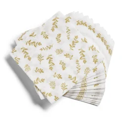 Lot de 20 serviettes en papier blanc motif confetti doré 40x40cm-Gifi Outlet