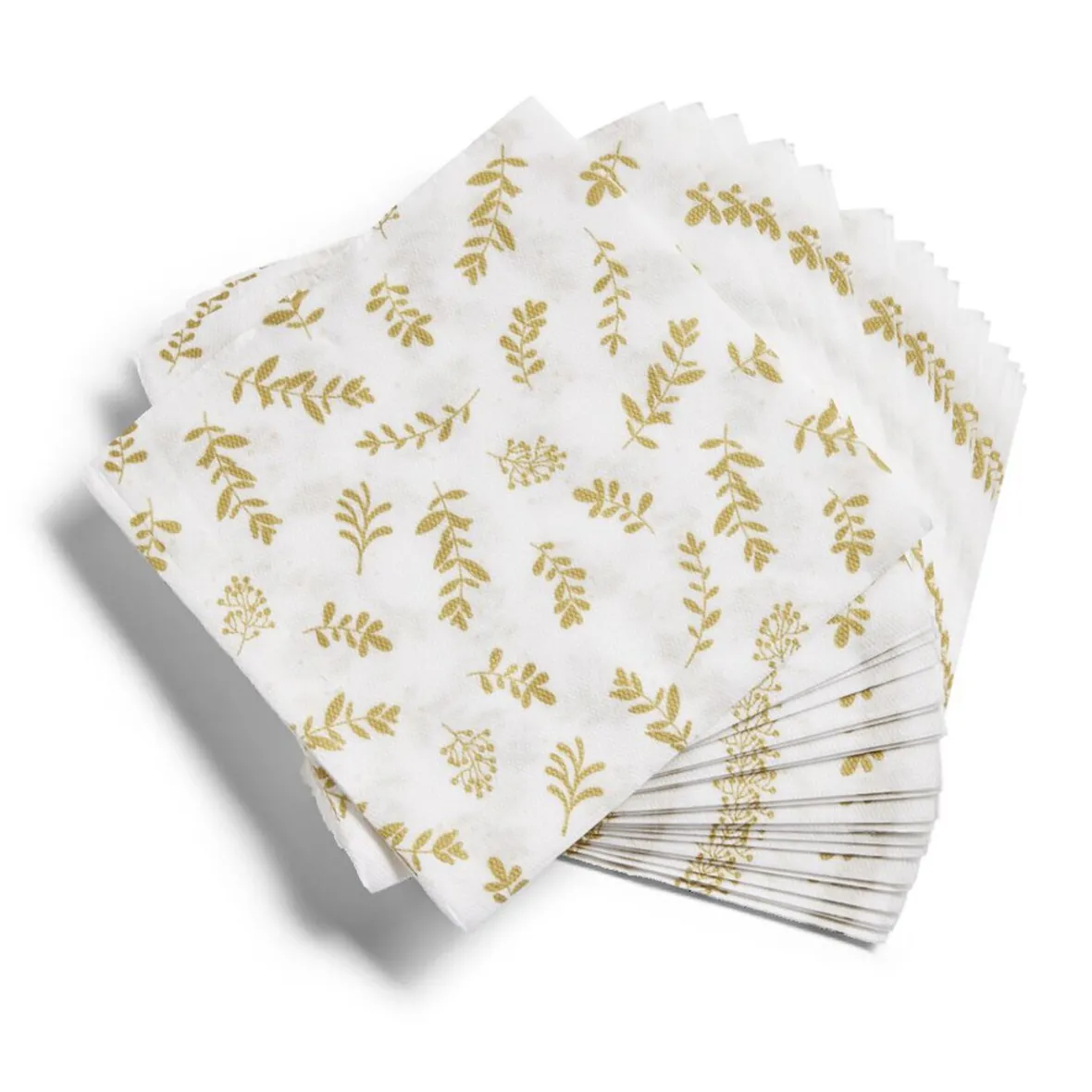 Lot de 20 serviettes en papier blanc motif confetti doré 40x40cm-Gifi Outlet