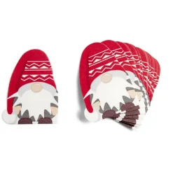 Lot de 12 serviettes en papier toucher doux forme gnome 16,5x16,5cm-Gifi Discount
