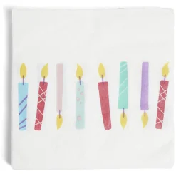 Lot de 16 serviettes motif bougies papier 33x33cm-Gifi Outlet