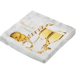 Lot de 20 serviettes papier inscription Meilleurs Voeux motifs flûtes-Gifi Best