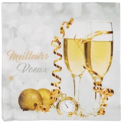 Lot de 20 serviettes papier inscription Meilleurs Voeux motifs flûtes-Gifi Best