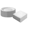 Lot de 100 serviettes papier et 50 assiettes en carton blanc-Gifi Best