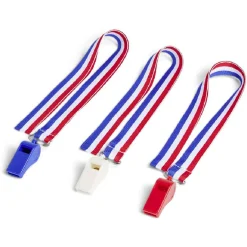 Lot de 3 sifflets France bleu blanc rouge-Gifi