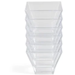 Lot de 6 verrines 88ml en plastique transparent 6x6xH5cm-Gifi Online