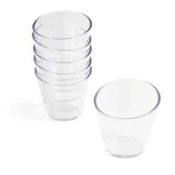 Lot de 6 verrines 100ml plastique transparent Ø6,9xH6,7cm-Gifi Best