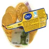 Lot de pièces dorées et billets en chocolat au lait 100Gr dans filet-Gifi