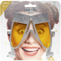 Lunettes forme flûte jaunes et argentées-Gifi Outlet