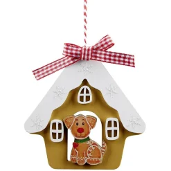 Maison à suspendre en bois déco chien ou chat 11x11cm-Gifi Discount