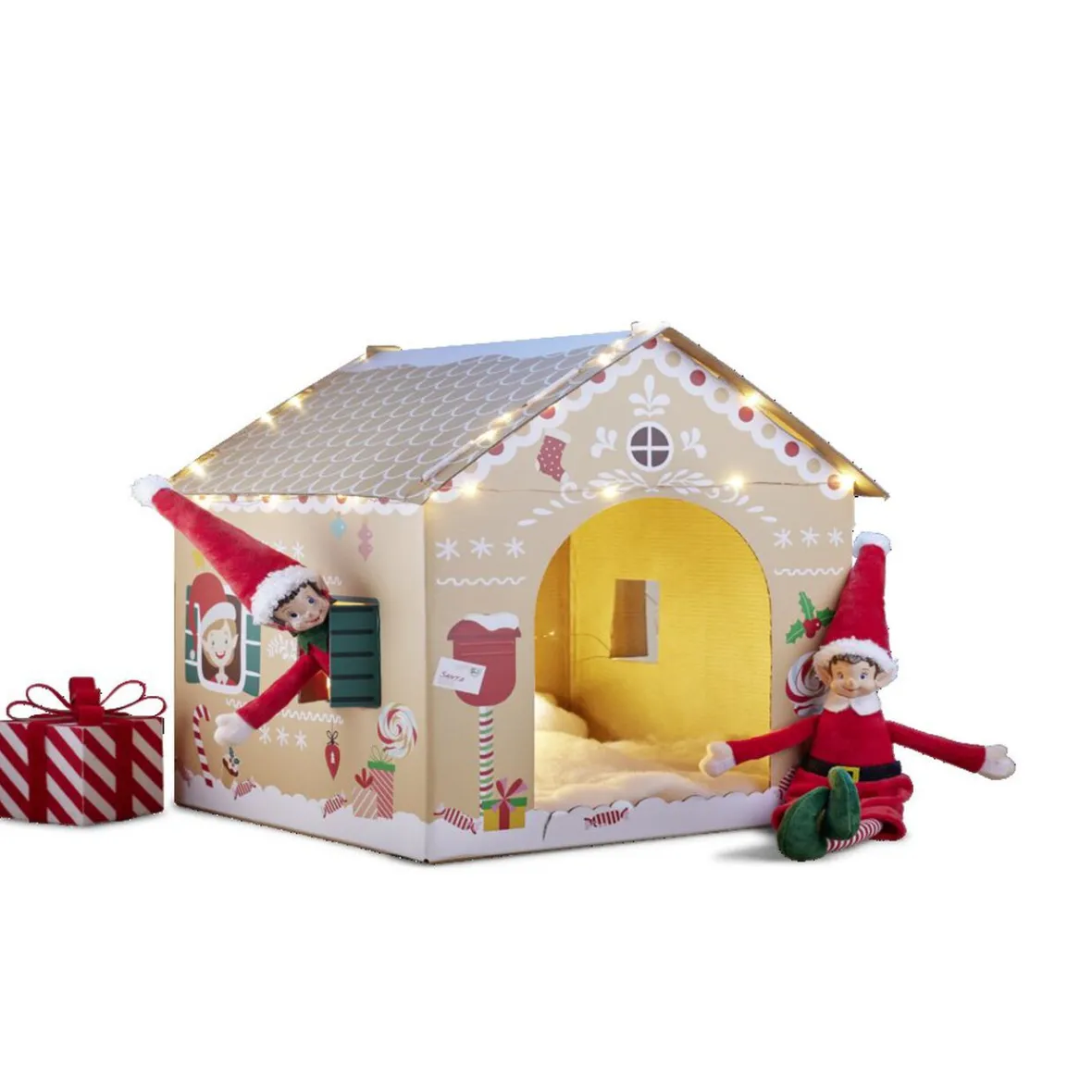Maison de lutin farceur en carton H32x33x39cm-Gifi Outlet