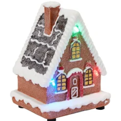 Maison lumineuse de Noël design pain d'épices avec 3 figurines-Gifi