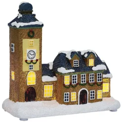 Maison lumineuse de Noël nordique bleu H15,3cm-Gifi Hot
