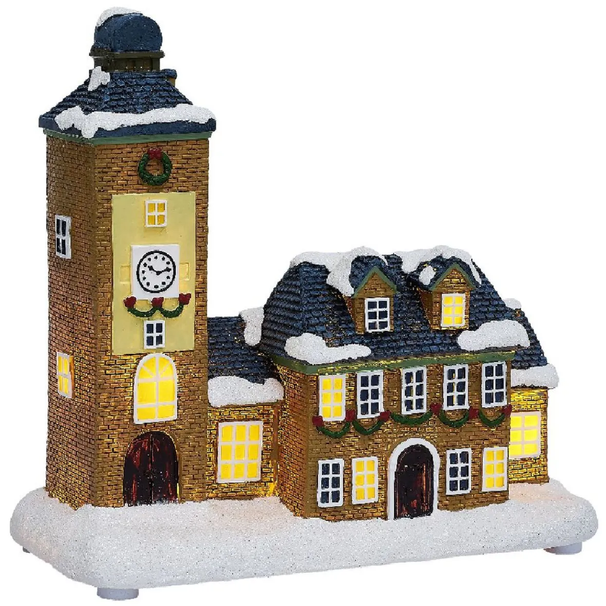Maison lumineuse de Noël nordique bleu H15,3cm-Gifi Hot