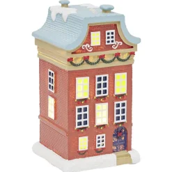 Maison lumineuse de Noël nordique rouge H15,3cm-Gifi Clearance