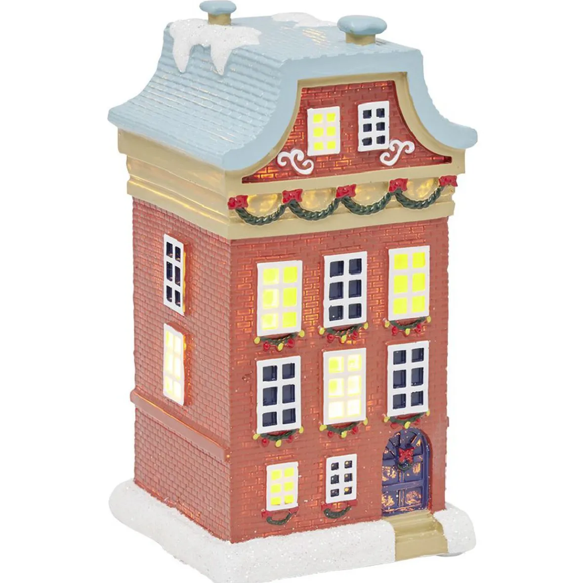 Maison lumineuse de Noël nordique rouge H15,3cm-Gifi Clearance
