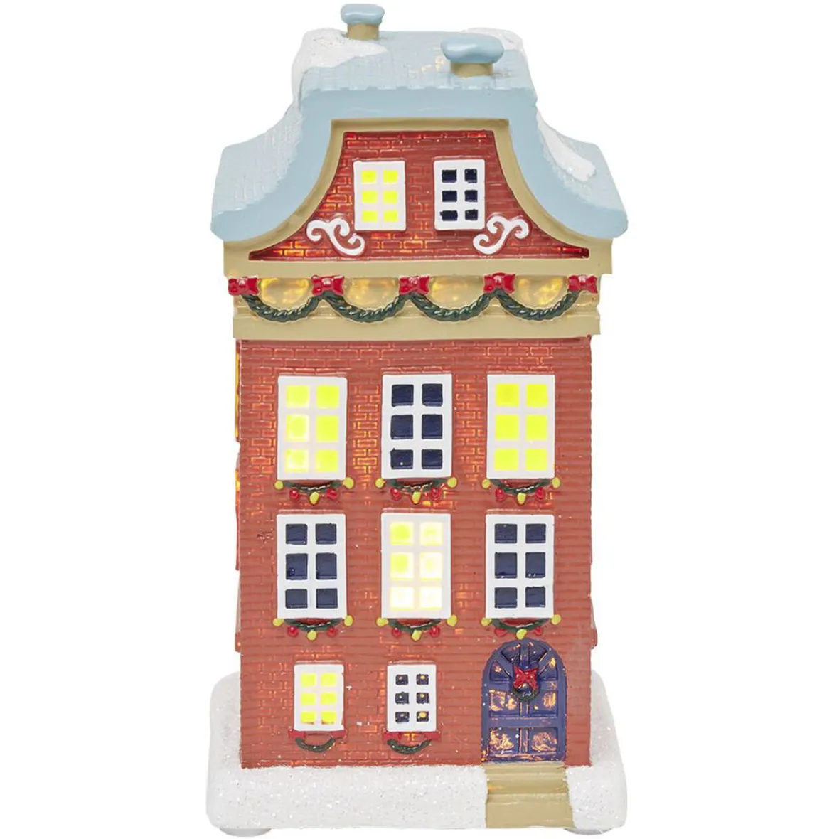 Maison lumineuse de Noël nordique rouge H15,3cm-Gifi Clearance