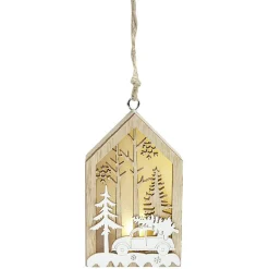 Maison lumineuse en bois à suspendre, 4 modèles-Gifi Best