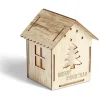 Maison lumineuse Noël en bois motif sapin 5LED blanc chaud H10,5cm-Gifi Discount