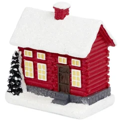 Maison pour village de Noël rouge H8,3cm-Gifi New