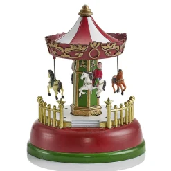 Manège Carrousel Animé Lumineux à LED multicolore résine-Gifi New