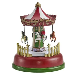Manège Carrousel Animé Lumineux à LED multicolore résine-Gifi New