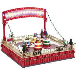 Manège tasse enchantée animé lumineux musical village de Noël-Gifi