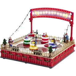 Manège tasse enchantée animé lumineux musical village de Noël-Gifi
