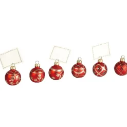 Marque place boule de Noel X6 rouge-Gifi Online