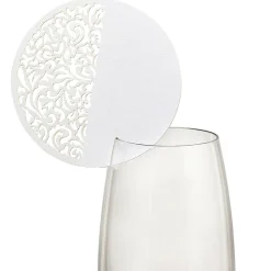 Marque place rond effet dentelle x 6-Gifi Online