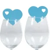 Marque verre coeur bleu turquoise x10-Gifi Online