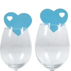 Marque verre coeur bleu turquoise x10-Gifi Online