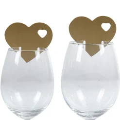Marque verre coeur doré x10-Gifi Outlet