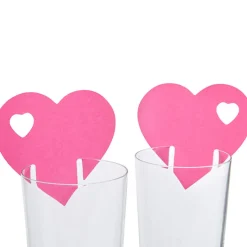Marque verre coeur rose fuchsia x10-Gifi Online