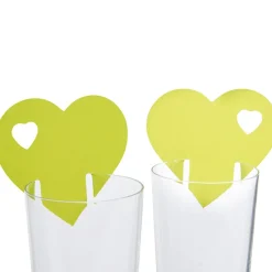 Marque verre coeur vert anis x10-Gifi Clearance