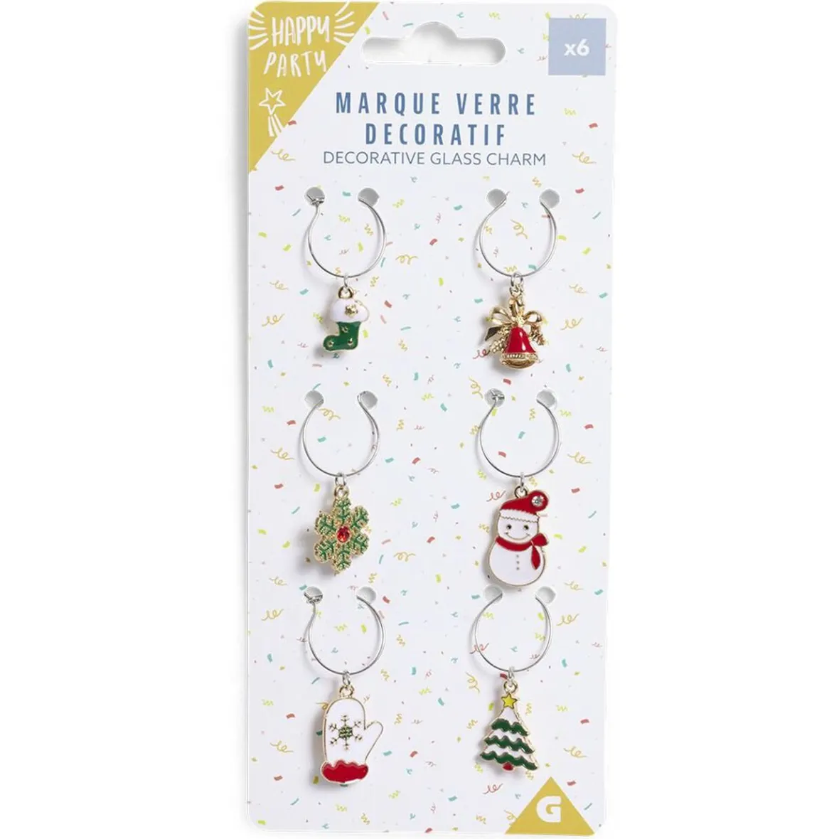 Marque verre décoratif Noël x6-Gifi Best