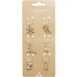 Marque verre en zinc thème Noël doré 6 pièces-Gifi Clearance