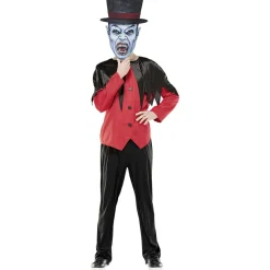 Masque adulte Halloween grosse tête vampire avec chapeau bleu noir-Gifi New