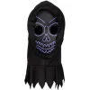 Masque adulte Halloween tête de mort LED avec cagoule noir-Gifi Sale