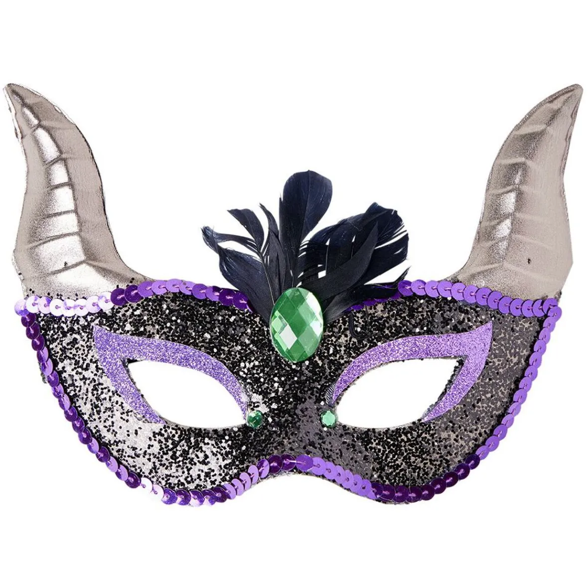 Masque Halloween avec cornes-Gifi Discount