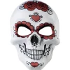 Masque squelette adulte jour des morts calavera fleur rouge et noir-Gifi Discount