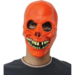 Masque squelette Halloween orange-Gifi Sale